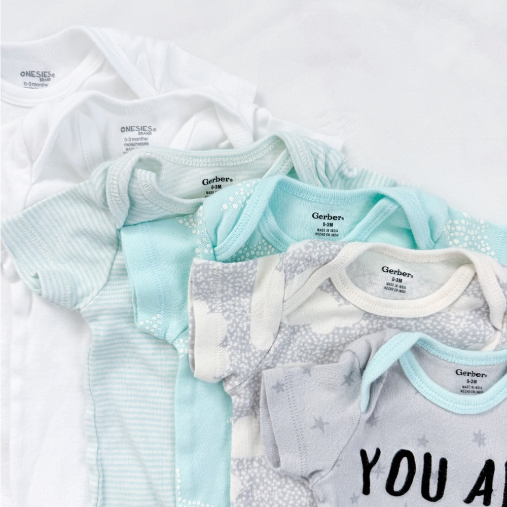 Gerber / Onesies Baby Short Sleeve Bodysuit Onesies 0-3 months - Lot of 6 - Picture 4 of 5